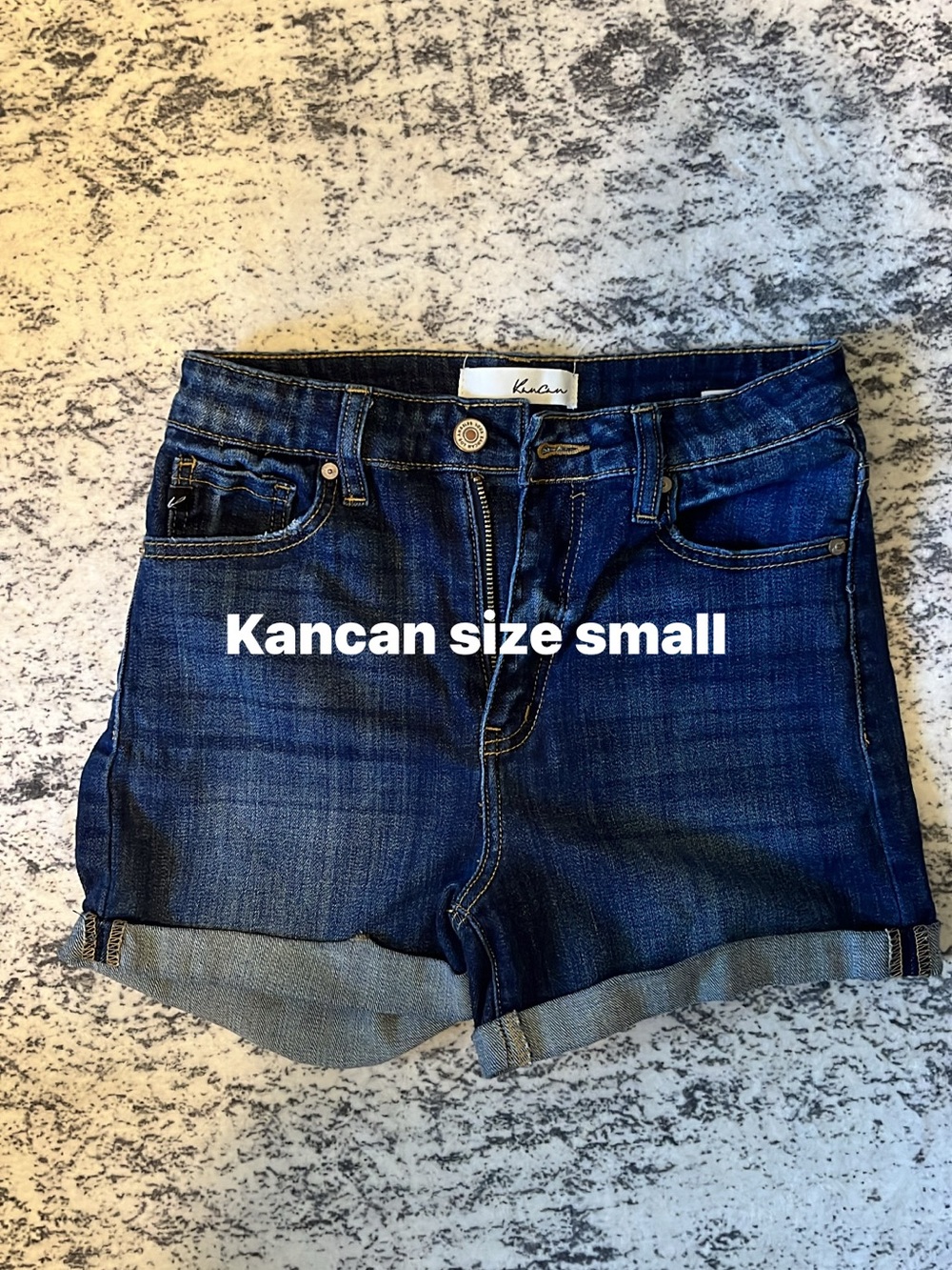 KanCan Indigo Roll-Cuff Denim Shorts